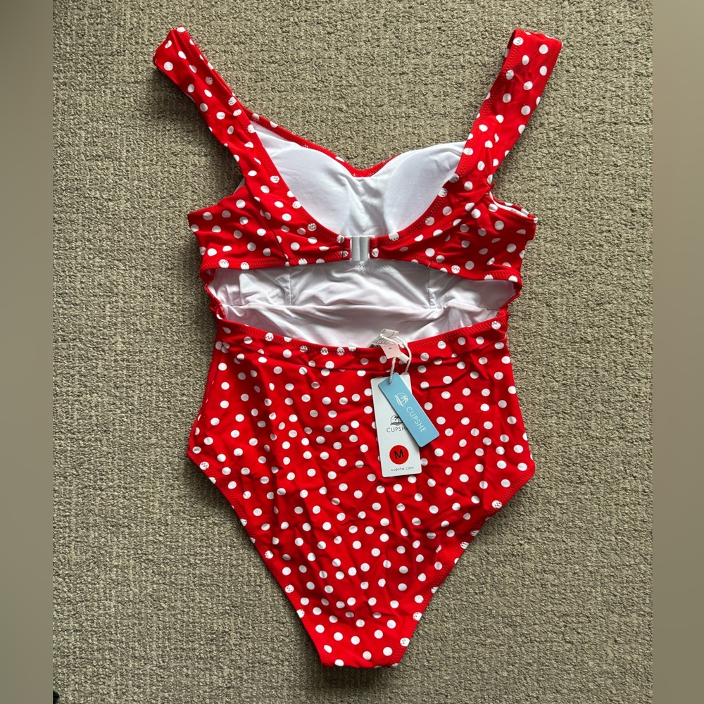 Cupshe Red Polka Dot One-Piece Swimsuit - Picture 2 of 2